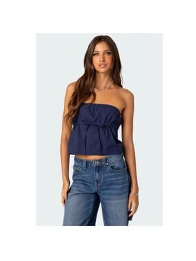 NWT EDIKTED REVA STRAPLESS TOP WOMENS COTTON TUBE TOP SIZE S